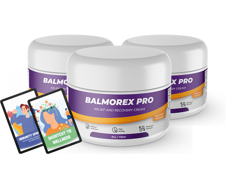 Three Balmorex Pro jars and ebooks