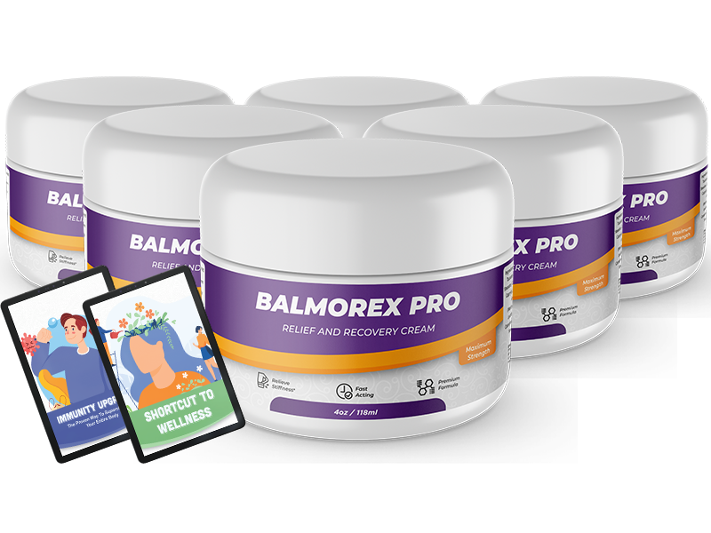 Six Balmorex Pro jars and ebooks